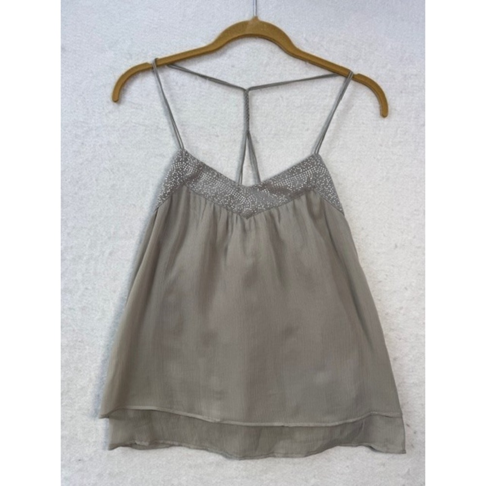 NEW American Eagle Women's Grey Braided RacerBack Cami Tank XS Flowy Chic